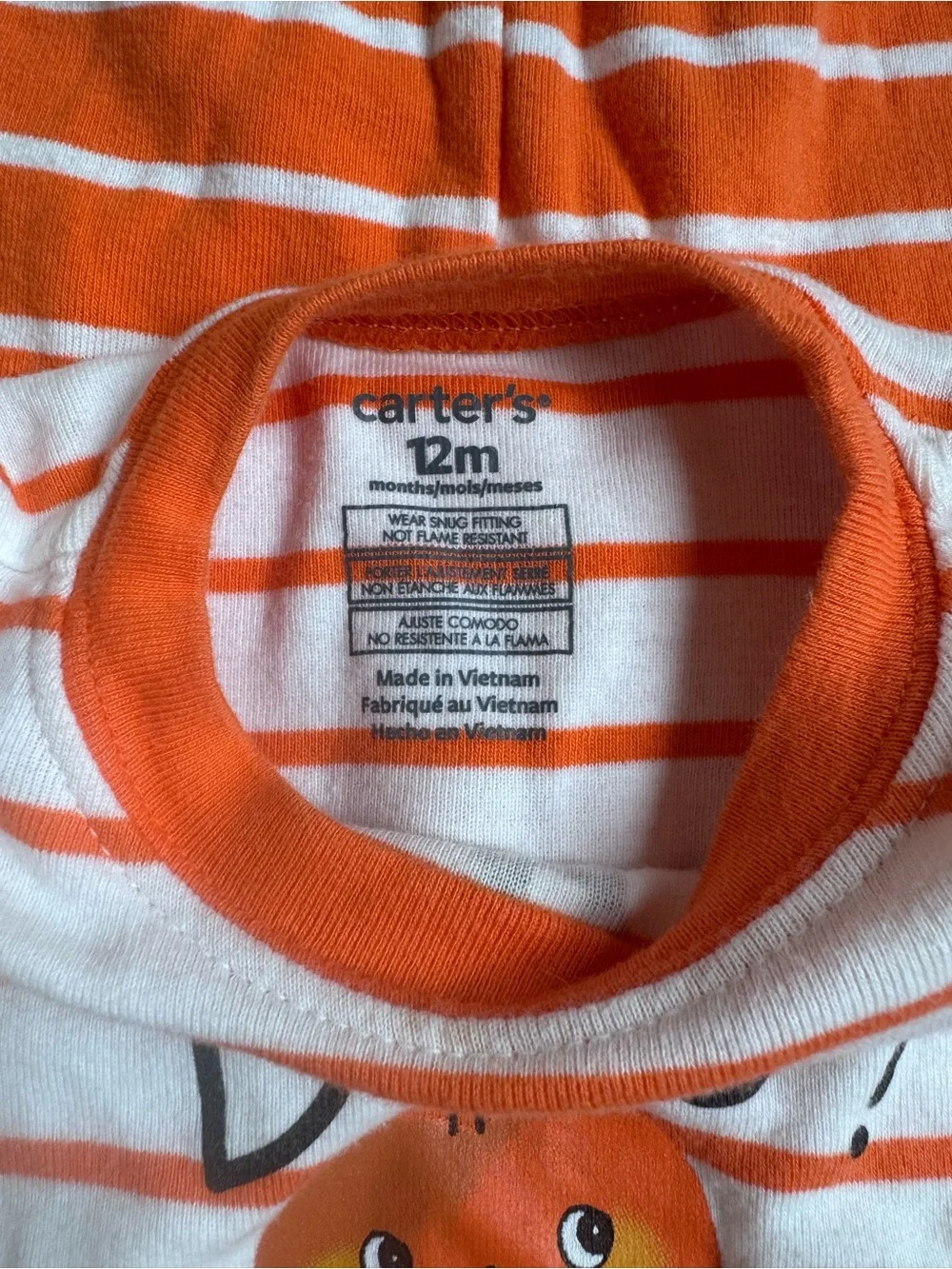 Carter's Orange & White Striped 'Boo! It's Bedtime' Pajama Set